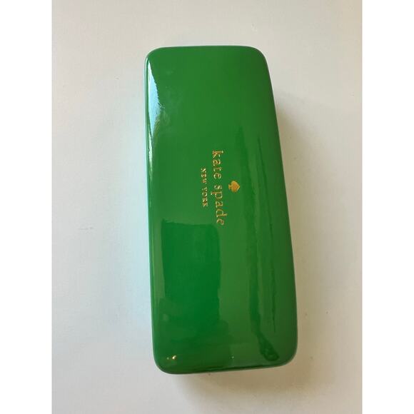 Kate Spade Eyeglasses Case Turquoise Green Hard Clam Shell with Cleaning Cloth - Picture 7 of 8